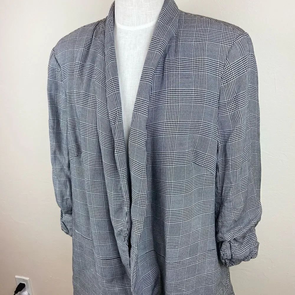 1. State Gray Check Oversized Blazer Jacket - Picture 2 of 6